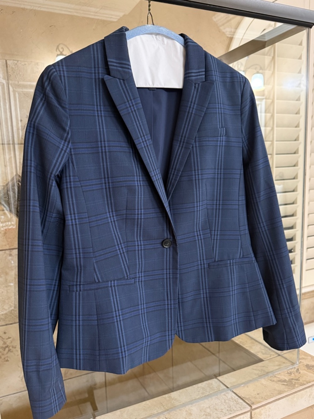 J. Crew Navy Plaid Women's Blazer